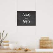 Chalkboard Wedding Cards and Gifts Sign ポスター (キッチン)