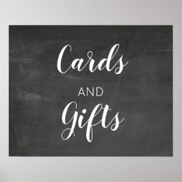 Chalkboard Wedding Cards and Gifts Sign ポスター