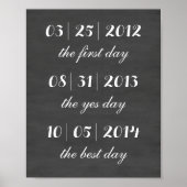 Chalkboard Wedding Sign ポスター (正面)