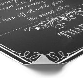 Chalkboard Welcome to our Unplugged's 結婚プリント ポスター (角)