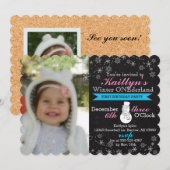 Chalkboard Winter Onederland招待状、5" x 7" 招待状 (正面/裏面)