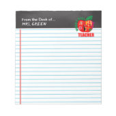 Chalkboard Worldの先生のデスクから最高の ノートパッド (正面)