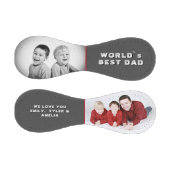 Chalkboard Worldの最高のパパ名2フォトコラージュ 野球ボール (パネル)