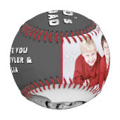 Chalkboard Worldの最高のパパ名2フォトコラージュ 野球ボール (裏面)