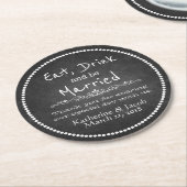 Chalkboard's 結婚 Thank You Favy紙コースター ラウンドペーパーコースター (アングル)