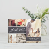 Chalked, 4 Photo Collage's 素朴 Thank 結婚 You サンキューカード (スタンド正面)
