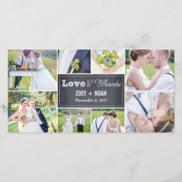 Chalked Collage結婚's Thank You Photo Cards サンキューカード