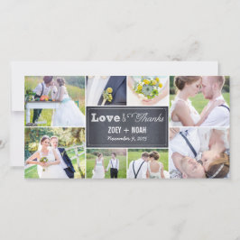 Chalked Collage結婚's Thank You Photo Cards サンキューカード