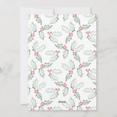 Chalky Brush Scriptクリスマスホリーフォトレッド シーズンカード (裏面)