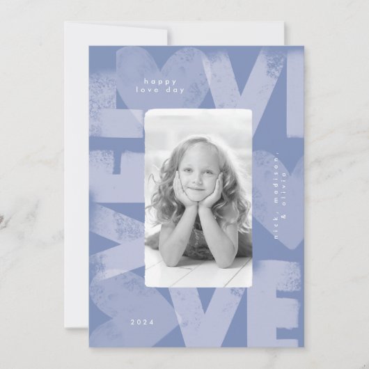 Chalky Graffitiおもしろいペリブルーバレンタインフォトカード シーズンカード (正面)