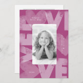 Chalky Graffitiおもしろい紫バレンタインフォトカード シーズンカード (正面/裏面)