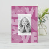 Chalky Graffitiおもしろい紫バレンタインフォトカード シーズンカード (スタンド正面)