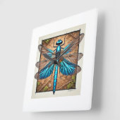 Chalybeothemis Dragonfly 210824IREF213 - Watercolo スクエア壁時計 (傾斜)