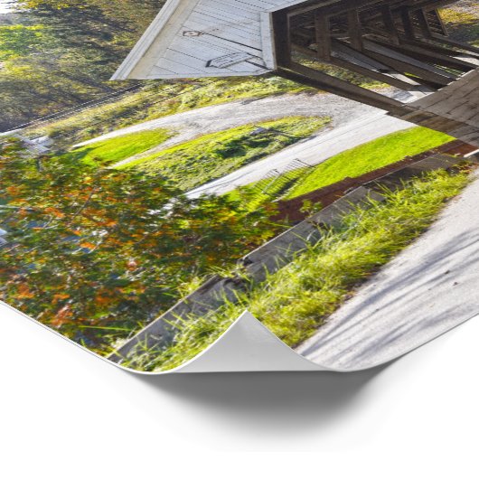 Chamberlin Mill Covered Bridge、Lyndon、Vermont ポスター (角)