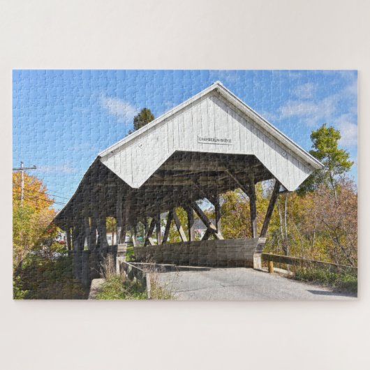 Chamberlin Mill Covered Bridge、Lyndon、Vermont Ji ジグソーパズル (横)