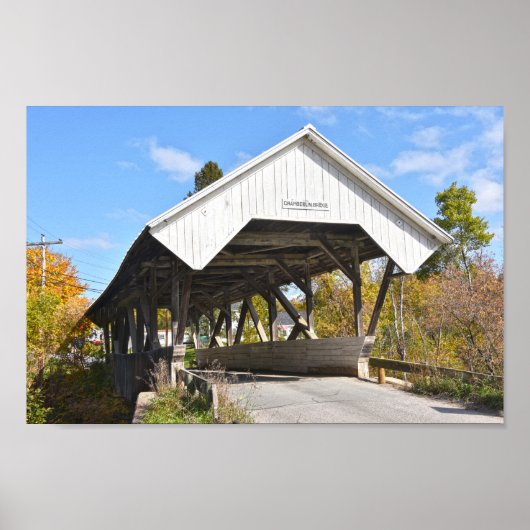 Chamberlin Mill Covered Bridge, Lyndon, Vermont Po ポスター (正面)