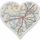 Chambersburg PAヴィンテージの地図 シール (正面)