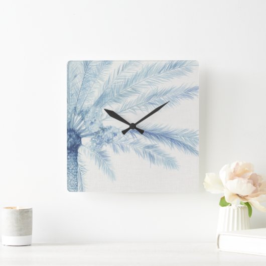 ChambrayのやしII スクエア壁時計 (ホーム)