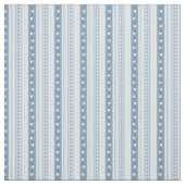 Chambray Blue Scallop Vine Floral Stripe ファブリック (見本)