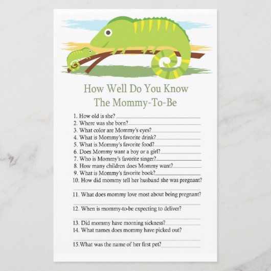 Chameleonあなたはどのように良く赤ちゃんシャワーゲームを知っている (正面)