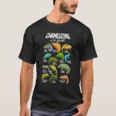 Chameleon Animals of the World Reptile Lizard Herp Tシャツ (正面)