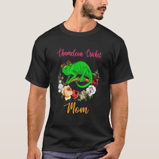 Chameleon Cricket Mom Floral Cute Bow Tie Mother's Tシャツ (正面)
