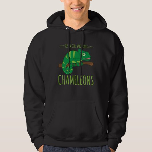 Chameleon   Cute Girl Who Loves Chameleons Graphic パーカ (正面)