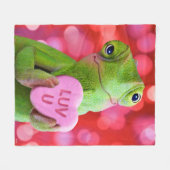 Chameleon Heart (Luv U) フリースブランケット (正面(横))