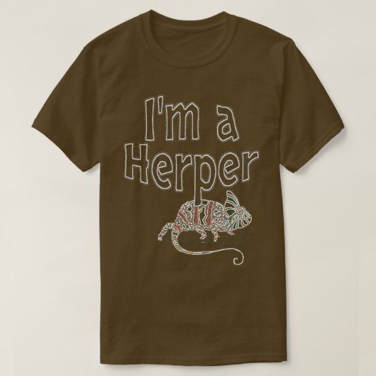 Chameleon Im a Herper neon design  Tシャツ (デザイン正面)