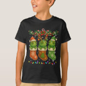 Chameleon In Christmas Socks Lights Chameleon Xmas Tシャツ (正面)