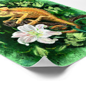 Chameleon In Leaves Green Poster - Painting ポスター (角)