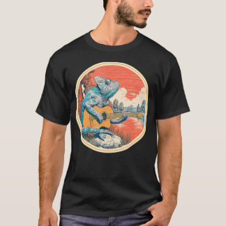 Chameleon Play Guitar Rock Star 60S 70S Rock Tシャツ