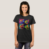Chameleon Pop Illustration Colorful Animal Women   Tシャツ (正面フル)