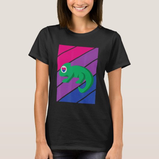 Chameleon Pride Bisexual Flag LGBTQ Proud Ally Pri Tシャツ (正面)