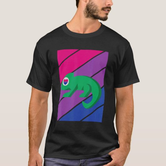 Chameleon Pride Bisexual Flag LGBTQ Proud Ally Pri Tシャツ (正面)