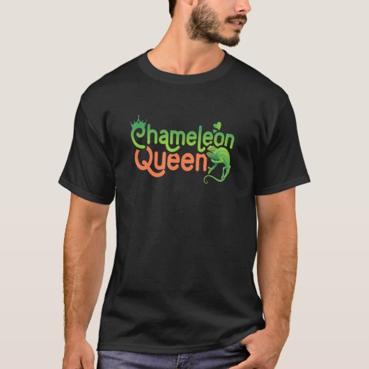 Chameleon Queen Chameleon Mom Lizard Reptile Tシャツ (正面)
