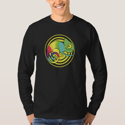 Chameleon Rainbow Colored Chameleons Tシャツ (正面)