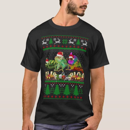 Chameleon Ugly Christmas Sweater Tシャツ (正面)