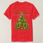 Chameleon Xmas Lighting Tree Santa Chameleon Ugly Tシャツ (デザイン正面)