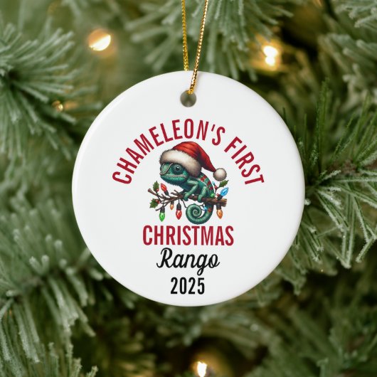 Chameleon's First Christmas 2025 セラミックオーナメント (ツリー)