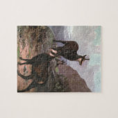 Chamois by CE Swan, Goats in the Mountains ジグソーパズル (横)