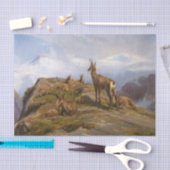 Chamois Goats in the Mountains (by Rosa Bonheur) 薄葉紙 (クラフト)