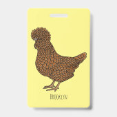 Chamois polish chicken cartoon illustration  バッジ (裏面)