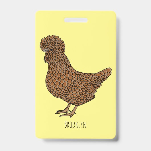 Chamois polish chicken cartoon illustration  バッジ (正面)