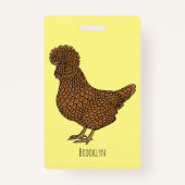 Chamois polish chicken cartoon illustration  バッジ (裏面)