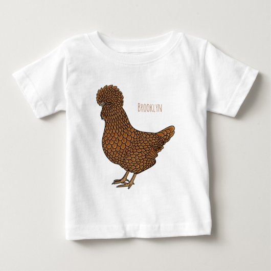 Chamois polish chicken cartoon illustration ベビーTシャツ (正面)