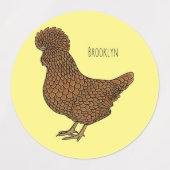 Chamois polish chicken cartoon illustration ラベル (デザイン2)