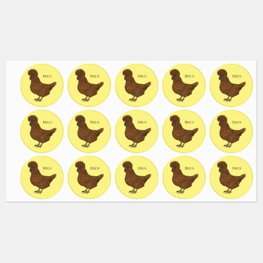 Chamois polish chicken cartoon illustration ラベル (シート)