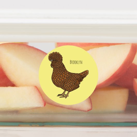 Chamois polish chicken cartoon illustration ラベル (貼付)