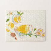 Chamomile Serenity – Tea & Honey Jigsaw Puzzle ジグソーパズル (横)